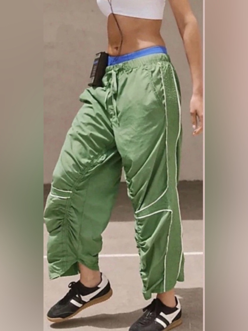 Free People FP Movement Nylon Track Star Pants in Field Goal Combo Size XS NWT